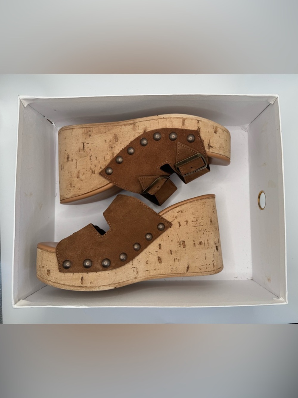 NEW Anna Luisa Amalfi Brown Suede Cork Wedge Sandals Size 7 Made in Italy - Picture 13 of 15